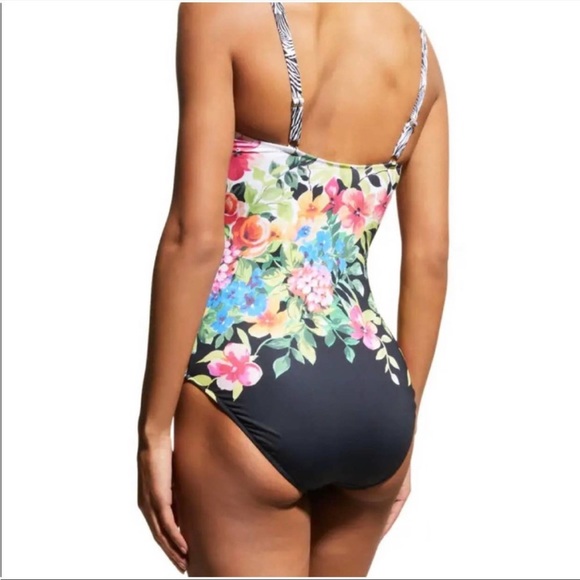 Johnny Was Fay Floral Ruched One Piece Swimsuit - Picture 5 of 16